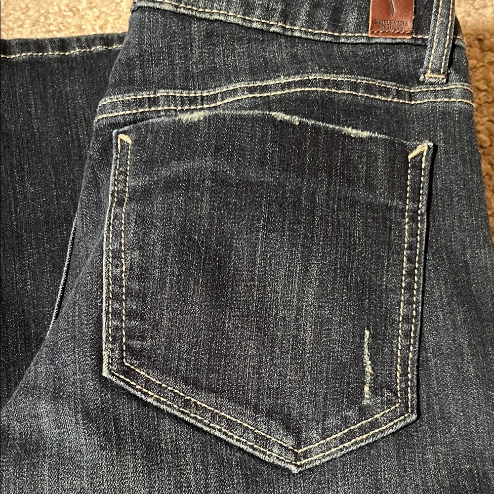 Simply Vera Vera Wang Women's Straight Leg Jeans - Dark Indigo Blue - Picture 6 of 6